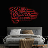 Custom US Flag Motorcycle Metal Sign Personalized Motorcycle Wall Decor Garage Name Sign Motorcycle Lover Gifts Gift