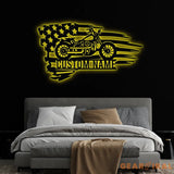 Custom US Flag Motorcycle Metal Sign Personalized Motorcycle Wall Decor Garage Name Sign Motorcycle Lover Gifts Gift