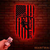 Custom US Lineman Metal Wall Art with LED Light Personalized Electrical Worker Name Sign Electrician Home Decor