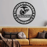 Custom US Marine Corps Metal Sign - Soldier Name Sign - Marine Corps Logo Metal Yard Sign Decor Metal Home Decor
