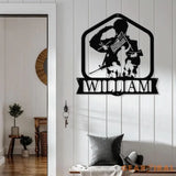 Custom US Soldier Military Metal Wall Art LED Light Personalized American Army Name Sign Patriotic Wall Art Veteran Gift
