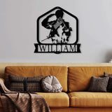 Custom US Soldier Military Metal Wall Art LED Light Personalized American Army Name Sign Patriotic Wall Art Veteran Gift
