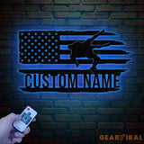 Custom US Wrestling Metal Sign with LED Light Wrestling Coach Gift Sports Home Decor Wrestler Birthday or Christmas