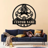 Custom US Wrestling Metal Sign with LED Light Wrestling Coach Gift Sports Home Decor Wrestler Birthday or Christmas