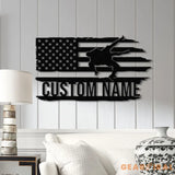 Custom US Wrestling Metal Sign with LED Light Wrestling Coach Gift Sports Home Decor Wrestler Birthday or Christmas