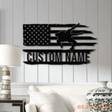 Custom US Wrestling Metal Sign with LED Light Wrestling Coach Gift Sports Home Decor Wrestler Birthday or Christmas