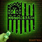 Custom US Wrestling Metal Sign with LED Light Wrestling Coach Gift Sports Home Decor Wrestler Birthday or Christmas