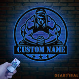 Custom US Wrestling Metal Sign with LED Light Wrestling Coach Gift Sports Home Decor Wrestler Birthday or Christmas