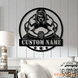 Custom US Wrestling Metal Sign with LED Light Wrestling Coach Gift Sports Home Decor Wrestler Birthday or Christmas