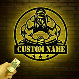 Custom US Wrestling Metal Sign with LED Light Wrestling Coach Gift Sports Home Decor Wrestler Birthday or Christmas