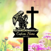 Custom Veteran Fallen Soldier Memorial Stake - Personalized Metal Stake - Sympathy Sign - Grave Marker | GearViral