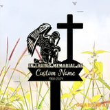Custom Veteran Fallen Soldier Memorial Stake - Personalized Metal Stake - Sympathy Sign - Grave Marker | GearViral