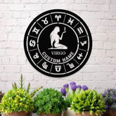 Custom Virgo Zodiac Metal Wall Art Personalized Virgo Zodiac Name Sign Decoration For Room Horoscope Home Decor Custom