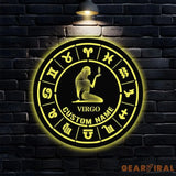 Custom Virgo Zodiac Metal Wall Art Personalized Virgo Zodiac Name Sign Decoration For Room Horoscope Home Decor Custom