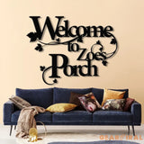 Custom Welcome to Our Porch Sign with Led Lights Personalized Porch Metal Sign Metal Welcome Sign Outdoor Patio Sign