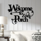 Custom Welcome to Our Porch Sign with Led Lights Personalized Porch Metal Sign Metal Welcome Sign Outdoor Patio Sign