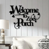 Custom Welcome to Our Porch Sign with Led Lights Personalized Porch Metal Sign Metal Welcome Sign Outdoor Patio Sign