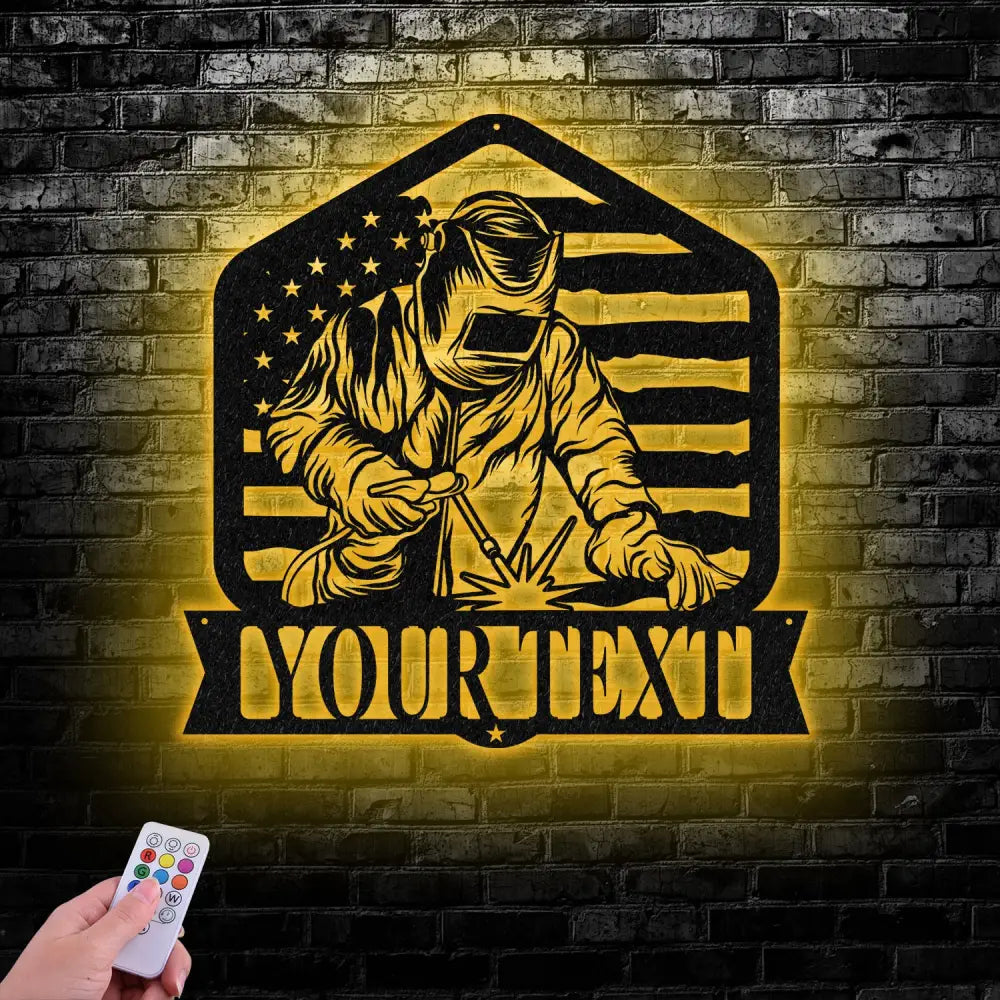 Custom Welder Metal Sign with Led Light Welder Gifts Xmas Birthday Gift for Welder Dad Gift For Dad Welding Gift