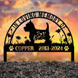 Custom West Highland Memorial Metal Stake - Personalized Pet Grave Marker Remembrance Sign Sympathy Gift West Highland