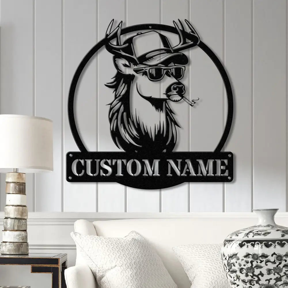 Custom White Tail Deer Buck Mullet Trucker Hat Sign with Led Light Man Cave Decor Hunting Lodge Decor Unique Gift for