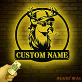 Custom White Tail Deer Buck Mullet Trucker Hat Sign with Led Light Man Cave Decor Hunting Lodge Decor Unique Gift for