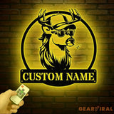 Custom White Tail Deer Buck Mullet Trucker Hat Sign with Led Light Man Cave Decor Hunting Lodge Decor Unique Gift for