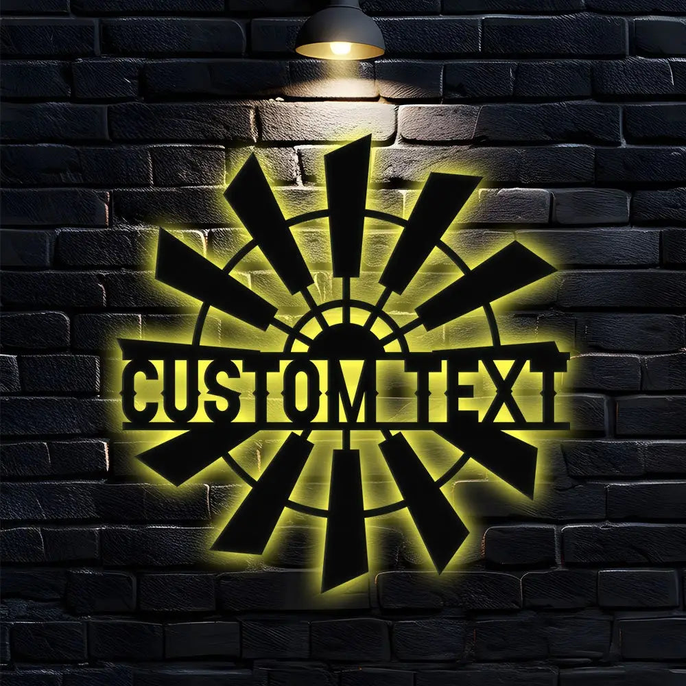 Custom Widmill Metal Family Name LED Sign - Personalized Monogram Wall Art - Last Name Initial Hanging - Perfect