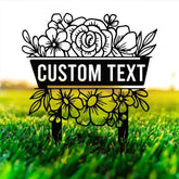 Custom Wild Flower Metal Sign Floral Garden Stake Attractive Garden Plate Outdoor Garden Decor Flower Bed Sign