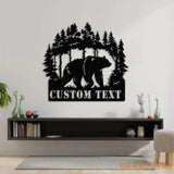 Custom Wilderness Bear Cabin Sign Mountain Decor Personalized Metal Bear Sign Cabin Decor Outdoor Bear Decor Rustic