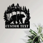 Custom Wilderness Bear Cabin Sign Mountain Decor Personalized Metal Bear Sign Cabin Decor Outdoor Bear Decor Rustic