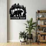 Custom Wilderness Bear Cabin Sign Mountain Decor Personalized Metal Bear Sign Cabin Decor Outdoor Bear Decor Rustic