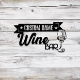 Custom Wine Bar Pub Metal Sign with Led Light Personalized Wine Bar Wall Art Kitchen Decoration Bar Sign Wine Glass