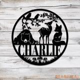 Custom Woodland Animal Sign with Led Light Personalized Nature Themed Metal Sign Woodland Baby Shower Kids Room Nursery