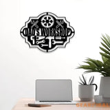 Custom Workshop Metal Sign with Led Light Personalized Garage Signs Metal Garage Signs Custom Garage Hanging Sign Wall