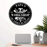 Custom Workshop Sign with Led Light Personalized Garage Signs Metal Workshop Signs Custom Garage Hanging Sign Wall Art