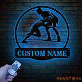 Custom Wrestling Metal Sign with LED Light Wrestling Coach Gift Sports Home Decor Wrestler Birthday or Christmas Gift