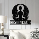 Custom Yoga Metal Sign Yoga Wall Art Personalized Home Yoga Name Sign Yoga Studio Decor Small Shop Decor Yoga lover