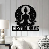 Custom Yoga Metal Sign Yoga Wall Art Personalized Home Yoga Name Sign Yoga Studio Decor Small Shop Decor Yoga lover