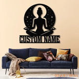 Custom Yoga Metal Sign Yoga Wall Art Personalized Home Yoga Name Sign Yoga Studio Decor Small Shop Decor Yoga lover
