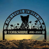 Custom Yorkshire Memorial Metal Stake - Personalized Pet Grave Marker Remembrance Sign Sympathy Gift Yorkshire Loss