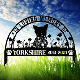 Custom Yorkshire Memorial Metal Stake - Personalized Pet Grave Marker Remembrance Sign Sympathy Gift Yorkshire Loss
