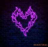 Customizable Flaming Heart LED Neon Sign – Color-Changing Wall Art for Home Office or Game Room – Unique Neon Light Gift