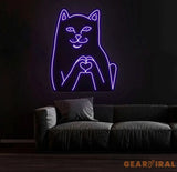 Customizable Funny Cat Neon Sign – Color-Changing LED Wall Light – Playful and Unique Neon Art for Home or Game Room