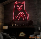 Customizable Funny Cat Neon Sign – Color-Changing LED Wall Light – Playful and Unique Neon Art for Home or Game Room