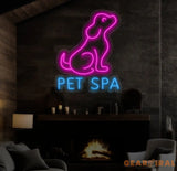 Customizable Pet Spa Neon Sign – Color-Changing LED Light – Perfect Neon Wall Art for Grooming Salons Pet Spas and