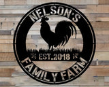 Customized Chicken Farm Metal Sign Hen House Coop Sign Family Name Metal Sign for Farm House Farm Gate Sign Farm Name