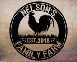 Customized Chicken Farm Metal Sign Hen House Coop Sign Family Name Metal Sign for Farm House Farm Gate Sign Farm Name