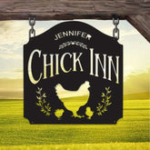 Customized Chicken Farm Metal Sign - Hen House Coop Sign - Family Name Metal Sign for Farm House - Our Little Coop Sign