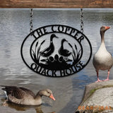 Customized Duck Farm Metal Sign Quack House Sign Family Name Metal Sign for Farm House Duck Hutch Coop Sign Quack Shack