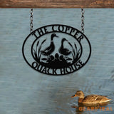 Customized Duck Farm Metal Sign Quack House Sign Family Name Metal Sign for Farm House Duck Hutch Coop Sign Quack Shack